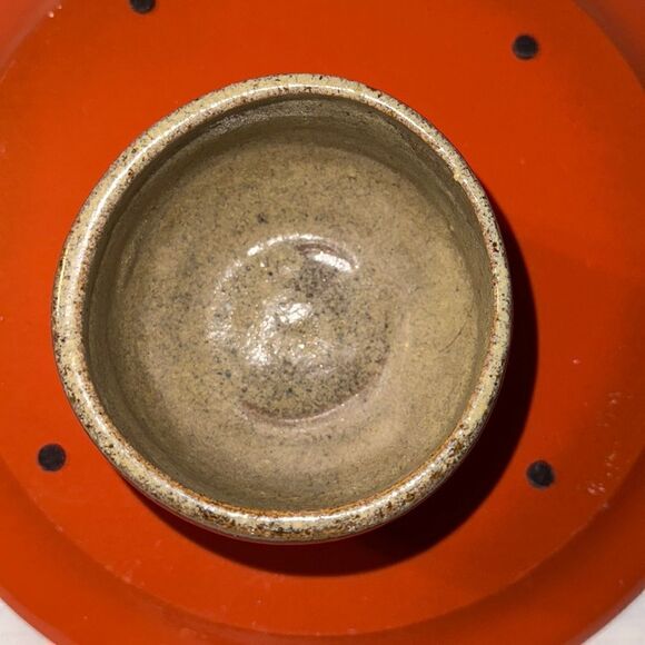 Artist Signed Handmade Clay Pot Pottery Tan Brown - Picture 4 of 6